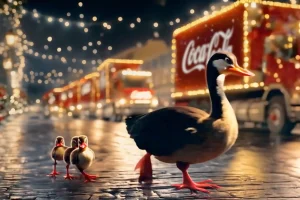 Khung cảnh TVC CocaCola Holidays Are Coming do AI tạo sinh